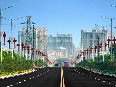 现代街道外景 道路