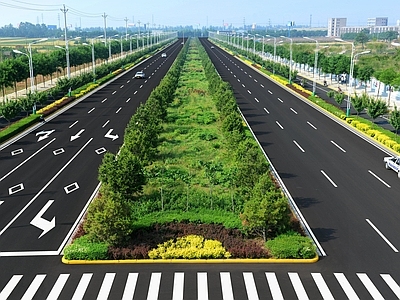 现代街道外景 道路