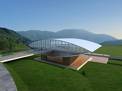 现代展览馆建筑 夹关镇规划展览馆