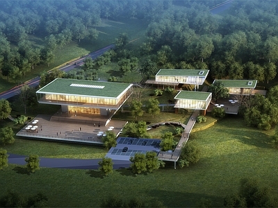 现代展览馆建筑 夹关镇规划展览馆