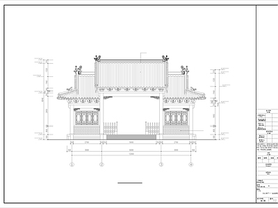 仿古建筑 古建大门 仿古大门 歇山建筑 城门 寺庙大门入口施工 施工图
