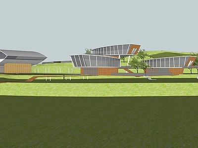 现代展览馆建筑 夹关镇规划展览馆