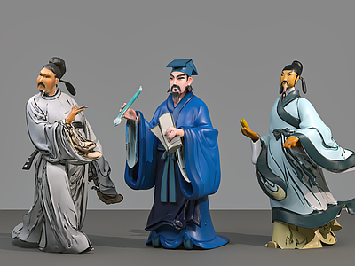 新中式中式景观雕塑 雕塑 古代诗人 诗人 古人雕塑 摆件