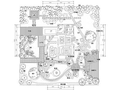 庭院 植物绿化平面图 别墅庭院 花园庭院 私家庭院 农村庭院 施工图