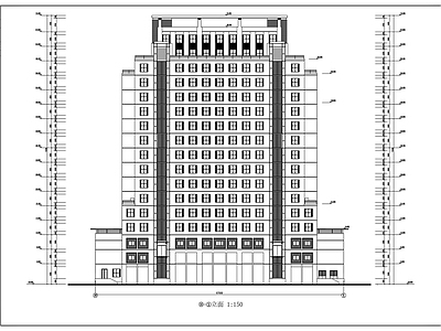 现代学校建筑 理工大学技术科学 楼建筑图 施工图
