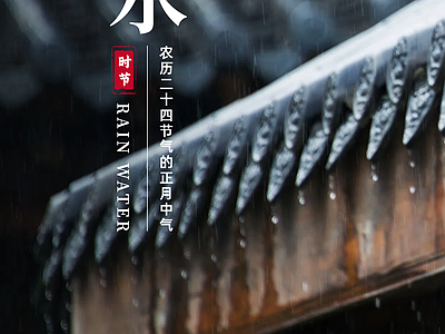新中式纸书本 二十四节气雨水 宣传栏