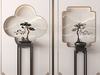现代隔断 花架 木材