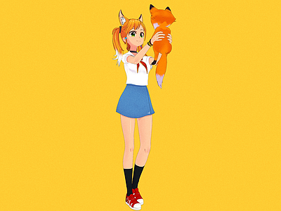 虚拟人物 小萝莉 小女孩 贵族女孩 小狐狸 狐精灵