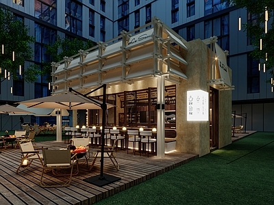 现代新中式门头 奶茶店门头 咖啡店门头 酒吧门头 餐饮门头 露营