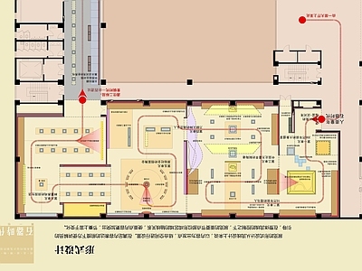 文化展厅 展厅平面 河北博物馆 石器时代展厅 附效果图 施工图