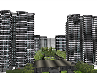 现代高层住宅 中海大平层建筑 第四代住宅建筑