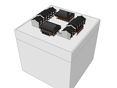 中式古建筑 微型古建筑