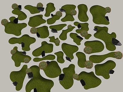 现代微地形 公园微地形 现代庭院微地形 草坡 小山包 土坡
