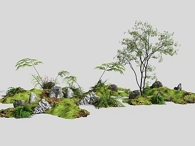 现代微地形 公园微地形 现代庭院微地形 庭院景观小品 植物造景 植物堆