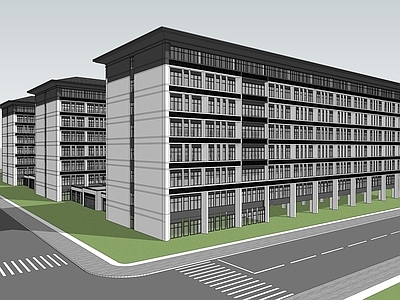现代学校建筑 现代大学宿舍楼 职工宿舍 坡屋面
