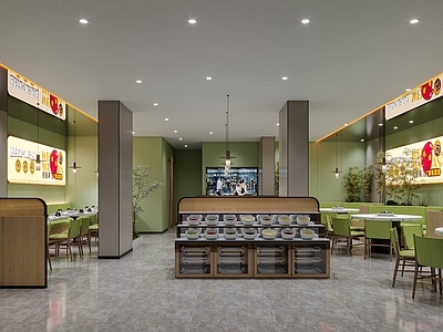 现代简约中餐厅 餐饮店 炖鱼店 施工图