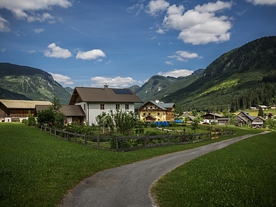 美式法式街道外景 道路 商业街外景 乡村外景 大自然外景 室外景观