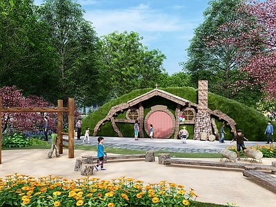 中式现代儿童游乐区 主题乐园 乡村旅游 乡村景观 旅游景区设计 儿童果蔬乐园