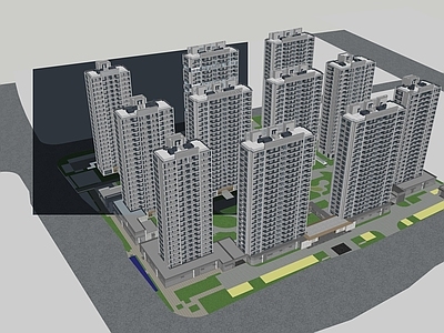 现代轻奢高层住宅 安置房 整体  住宅 景观