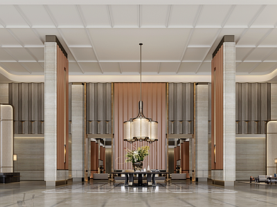 现代轻奢酒店 酒店大堂 品牌酒店