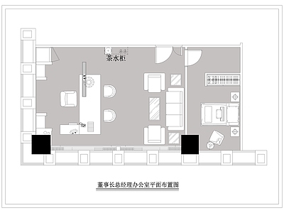 现代独立办公室 总经理办公室 董事长办公室 老板办公室 施工图