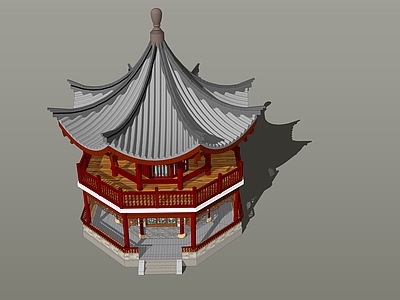 中式古建筑 八角亭