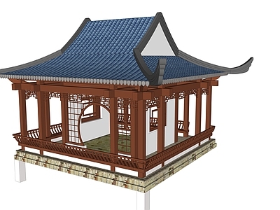 中式古建筑 水榭