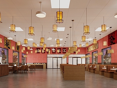 复古工业火锅店 火锅店 餐馆 卡座