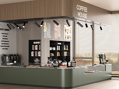 现代咖啡厅 咖啡厅 奶茶店 面包店展柜 工作台 操作台