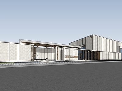 现代售楼处建筑 现代售楼处 会所建筑 展馆建筑 城市展厅 示范区建筑