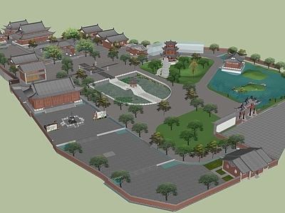 中式古建筑 中式寺庙 庙宇 中央公园 道观
