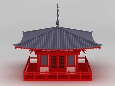 现代唐风古建筑休息亭