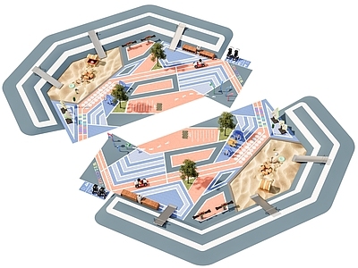 现代景观公园 景观公园体育公园 儿童游乐场地 城市运动公园 儿童滑梯游乐器材 塑胶跑道公园