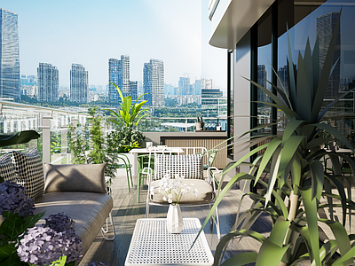 现代屋顶花园 第四代住宅 露台花园 屋顶花园 四代住宅阳台花园