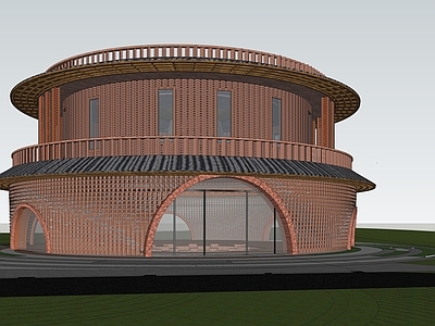 现代展览馆建筑 圆形展览馆