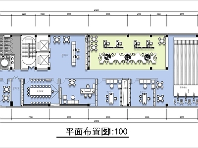 现代整体办公空间 办公空间平面图 办公室平面布置图 企业办公室平面图 整体办公室平面图 施工图
