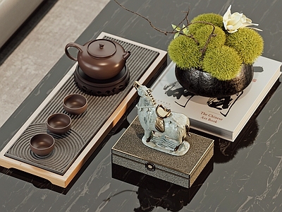 茶具 茶壶 茶杯 茶盘 新中式摆件 书