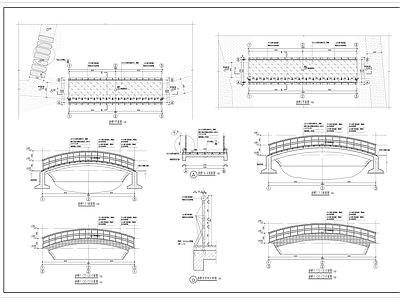 简约新中式其他景观 现代简约拱桥 施工图