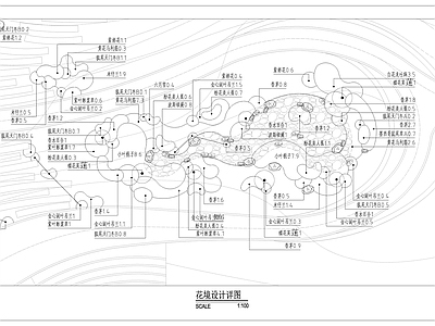植物配置图库 深圳公园花镜设计 花境图库 施工图