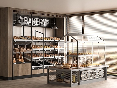 现代甜品面包店 蛋糕店 面包店 甜品店 面包店展柜