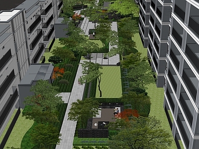 新中式现代庭院小品 中庭会客 景观庭院 庭院设计 现代廊架 景观大区