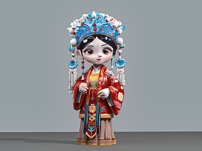 女人 戏曲 戏曲人物 王宝钏 国粹 摆件雕塑