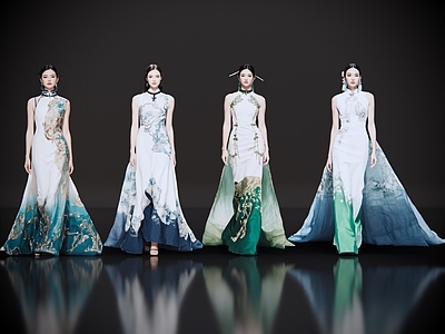 女人 2D现代美女 时尚模特 汉服走秀 T台走秀 时尚走秀