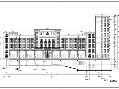现代办公楼建筑 4层消防站办公楼 施工图