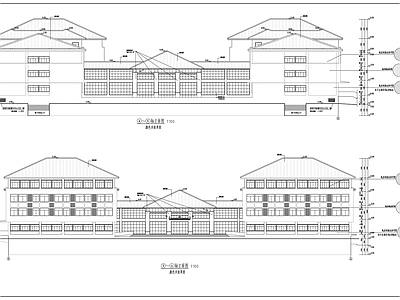 现代办公楼建筑 4层学校办公楼 施工图