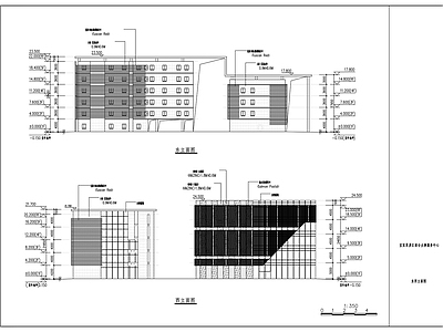 现代办公楼建筑 5层现代风格行政 办公楼建筑图 施工图