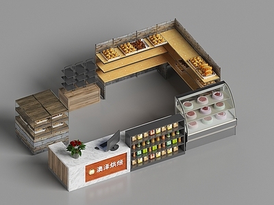 现代其他架子 蛋糕冷藏柜 面包店设备 蛋糕面包展柜