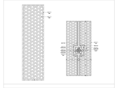 新中式屏风隔断 鱼鳞纹隔断 施工图
