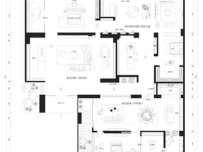 家具展厅 意式风格家具展厅 家具展厅平面布置 展厅 施工图