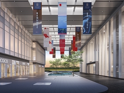 现代办公大厅 大堂前厅